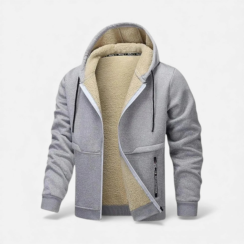 Men's Hooded Jacket – Fleece-Lined Zip-Up