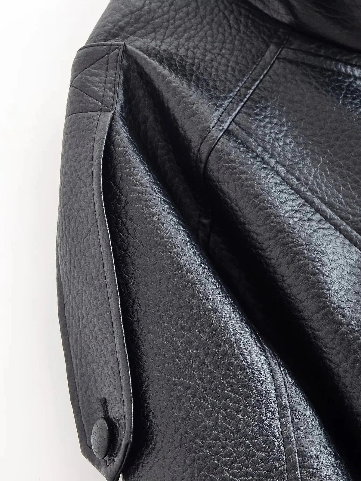 Women's Leather Jacket – Funnel Neck Asymmetric