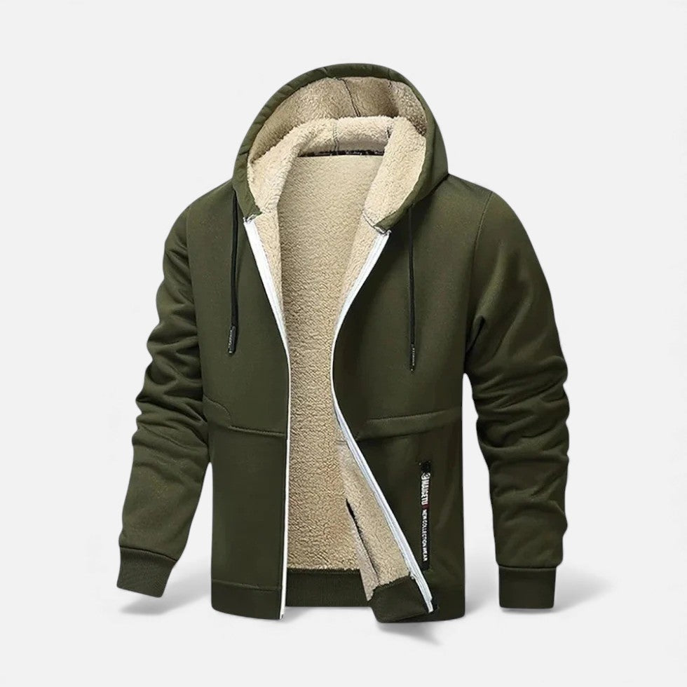 Men's Hooded Jacket – Fleece-Lined Zip-Up