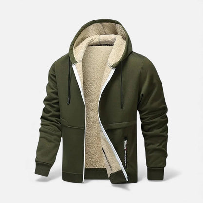 Men's Hooded Jacket – Fleece-Lined Zip-Up
