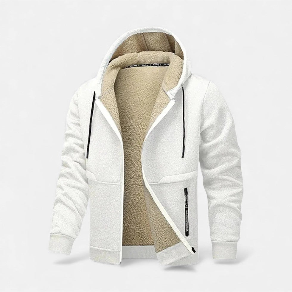 Men's Hooded Jacket – Fleece-Lined Zip-Up