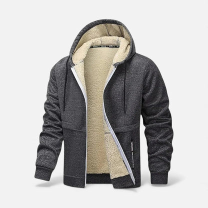 Men's Hooded Jacket – Fleece-Lined Zip-Up
