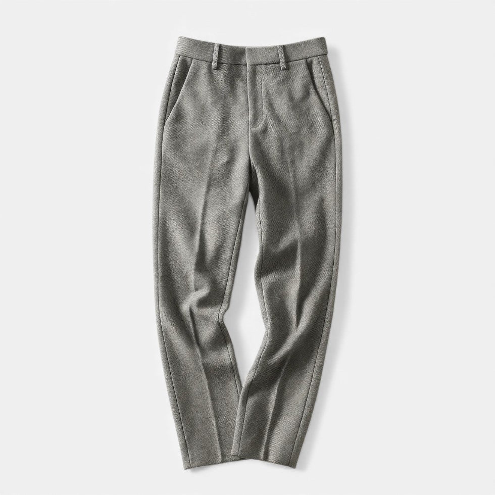 Women's Straight Leg Pants with Herringbone Pattern