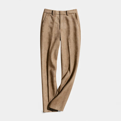 Women's Straight Leg Pants with Herringbone Pattern