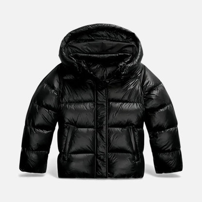 Women's Hooded Glossy Puffer Jacket