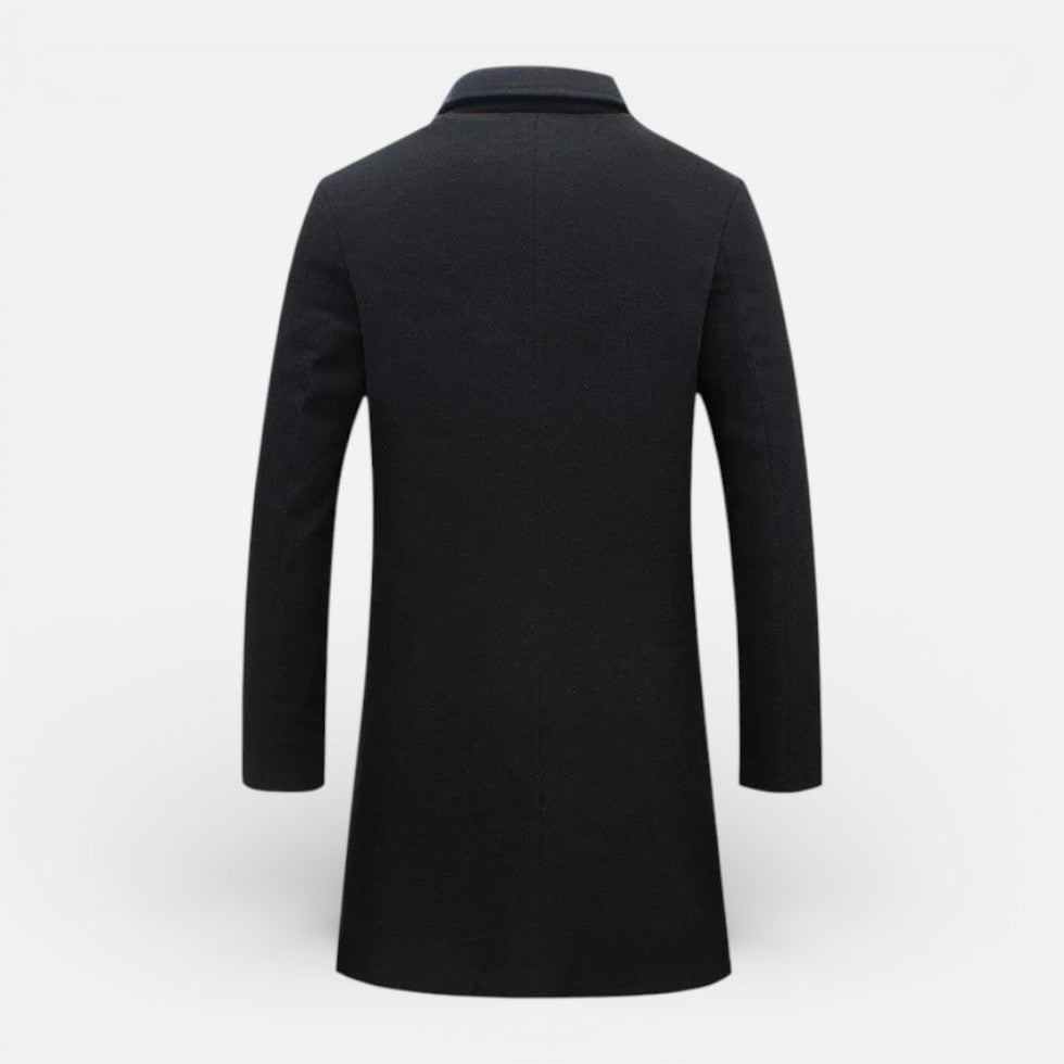 Men's Short Coat with Zip Bib and Button Closure