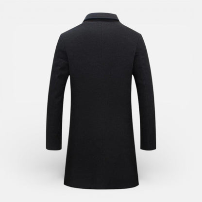 Men's Short Coat with Zip Bib and Button Closure