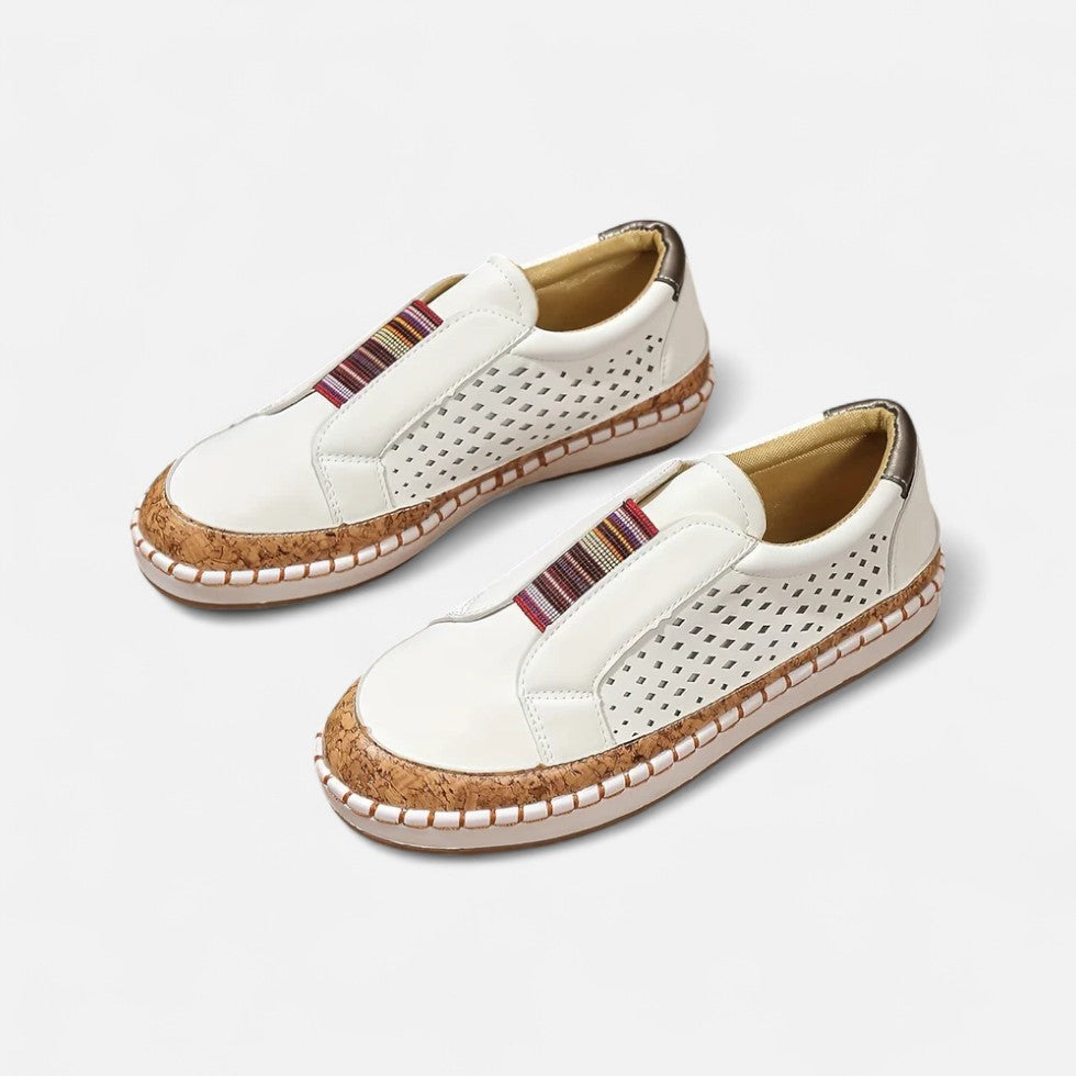 Women's Perforated Faux Leather Slip-On Sneakers