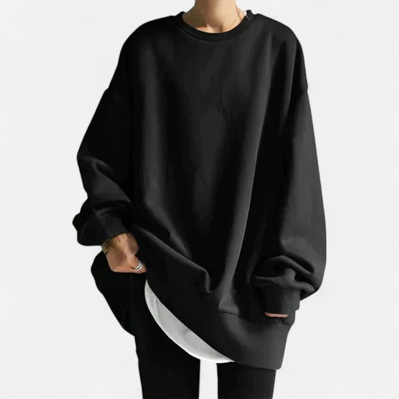 Women's Oversized Crewneck Cotton Blend Sweatshirt