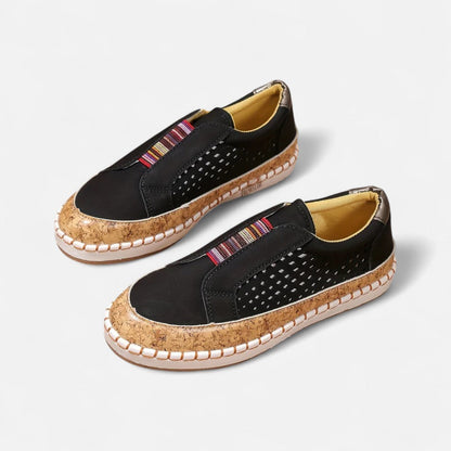Women's Perforated Faux Leather Slip-On Sneakers