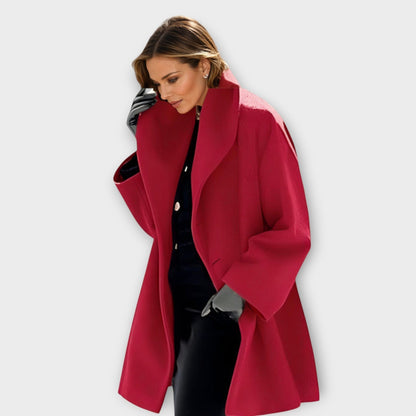 Women's Wool Coat – Wide Shawl Collar