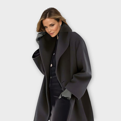 Women's Wool Coat – Wide Shawl Collar