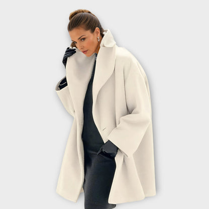 Women's Wool Coat – Wide Shawl Collar