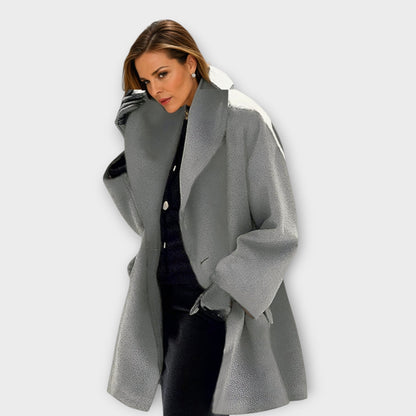 Women's Wool Coat – Wide Shawl Collar