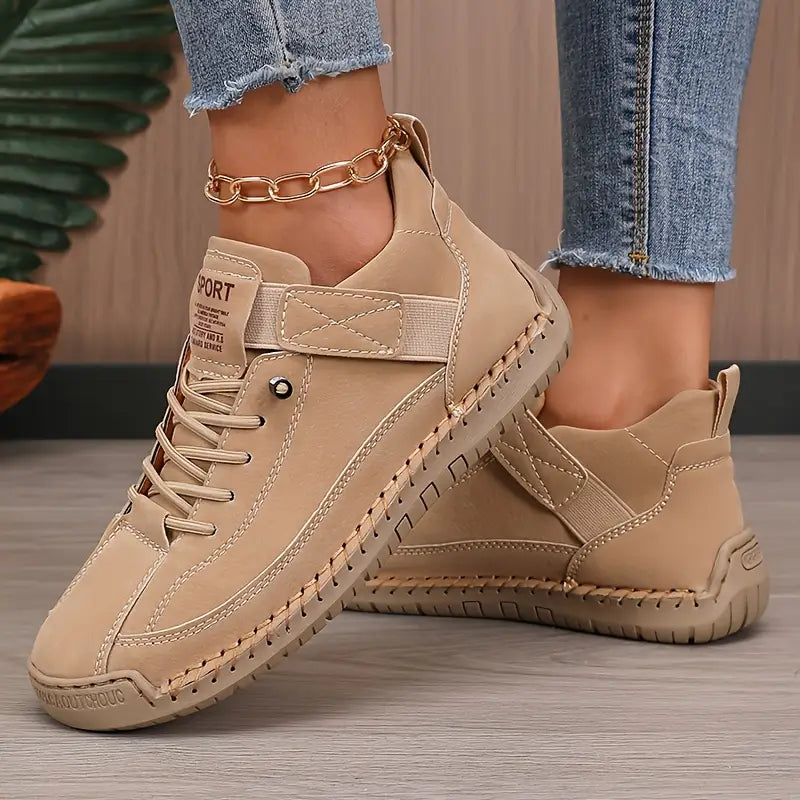 Men's Leather Casual Sneakers with Strap
