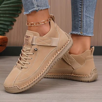 Men's Leather Casual Sneakers with Strap