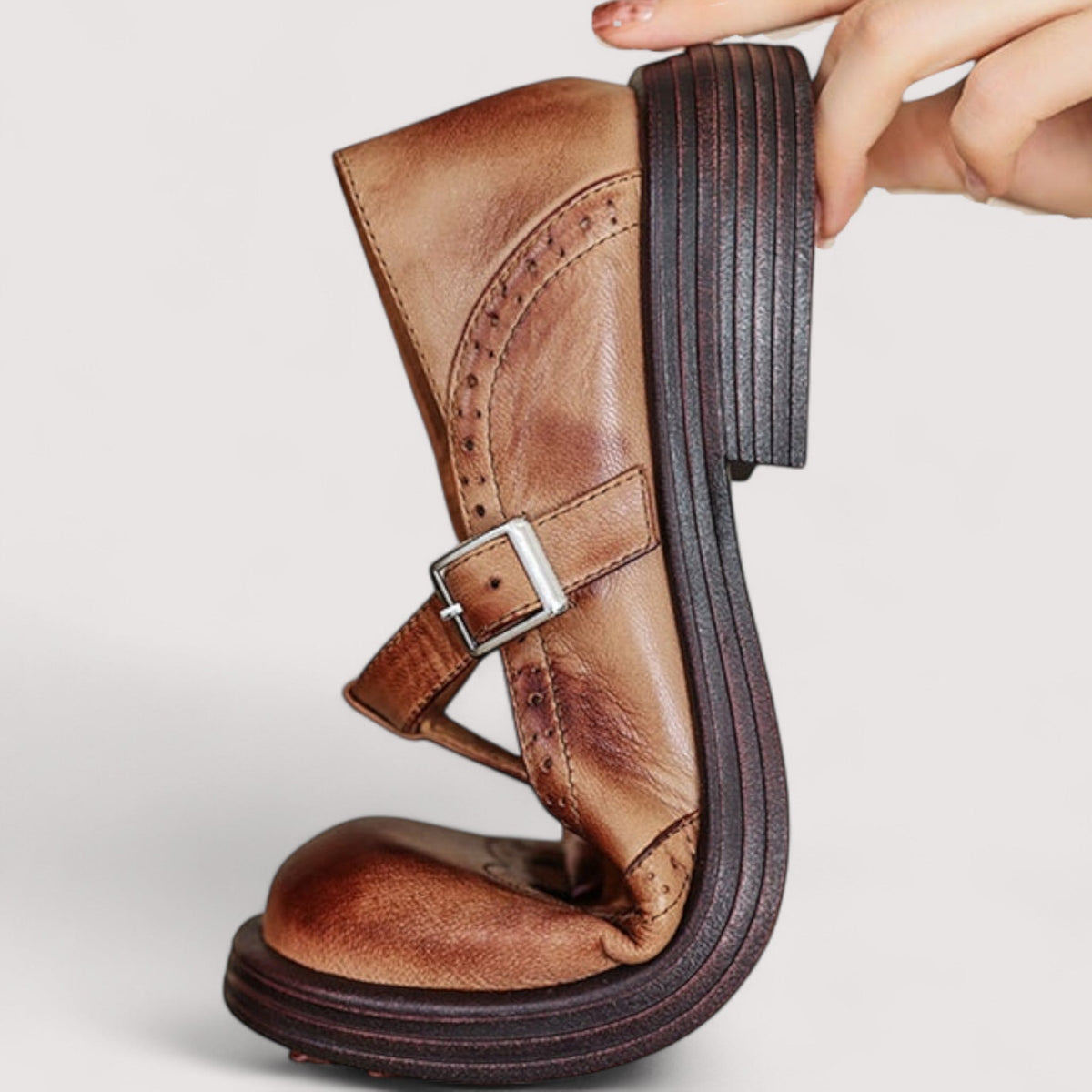 Women's Leather T-Strap Mary Jane Shoes