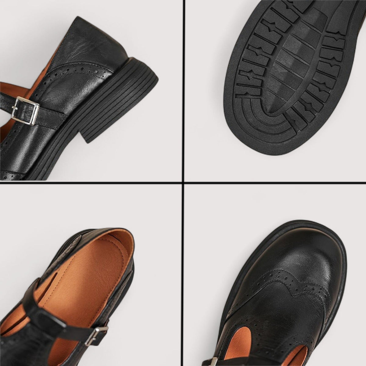 Women's Leather T-Strap Mary Jane Shoes