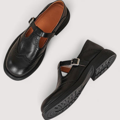 Women's Leather T-Strap Mary Jane Shoes