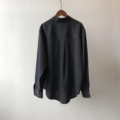 Women's Silk Blouse – Button-Down, Chest Pocket