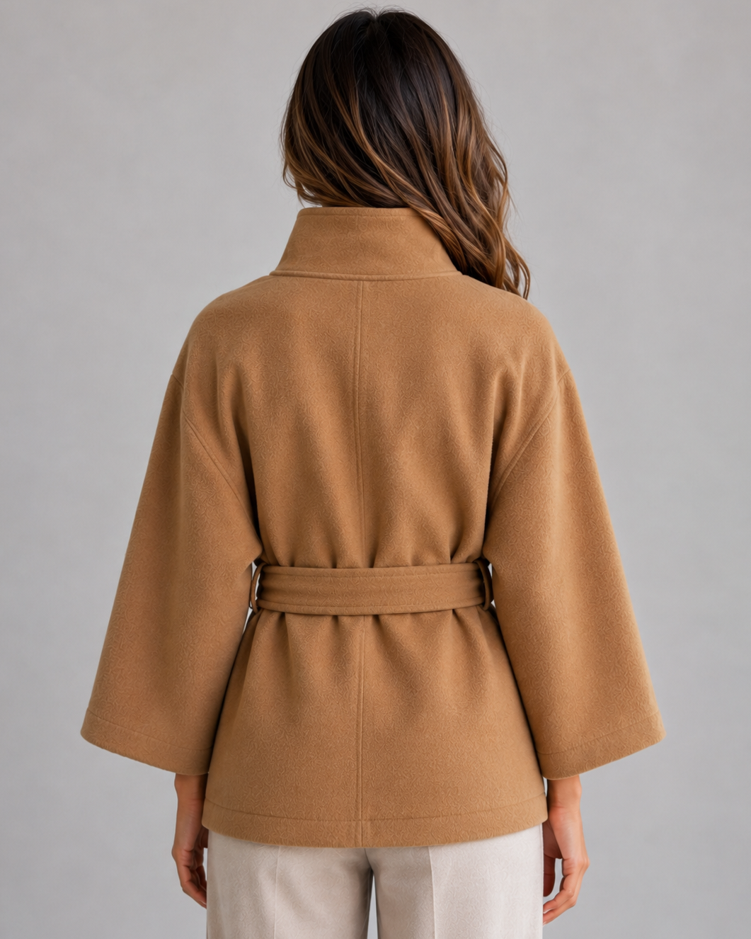 Women's Cape Coat – Funnel Neck, Belted