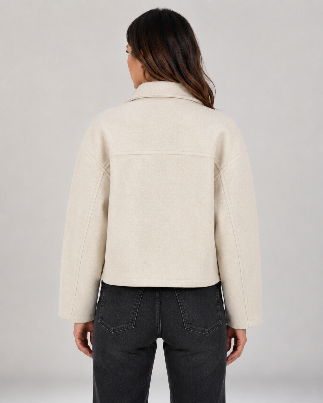 Women's Bomber Jacket – Collared Zip-Up Drop Shoulder