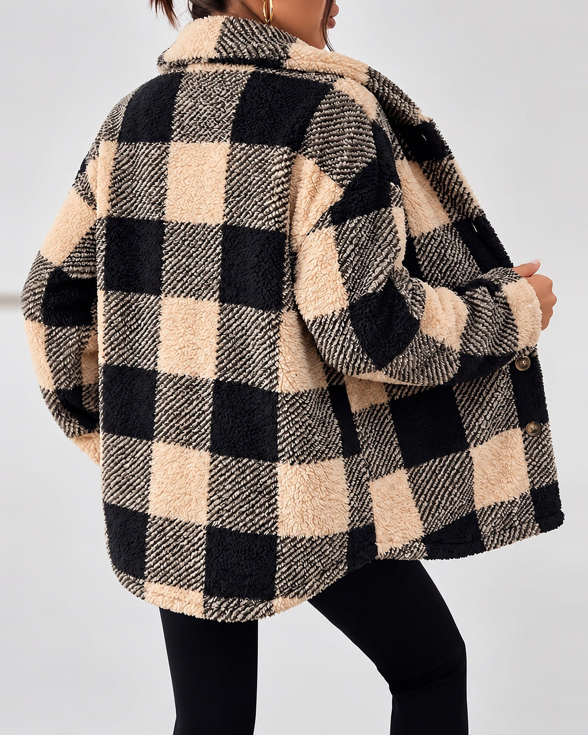 Women's Shacket – Plaid Fleece Button Front