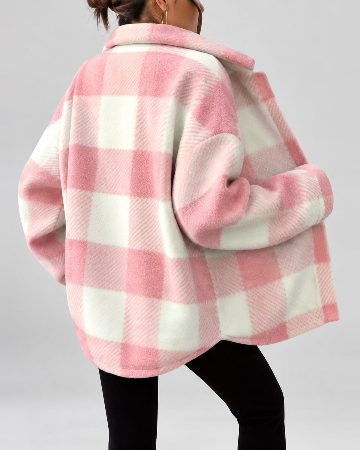 Women's Shacket – Plaid Fleece Button Front