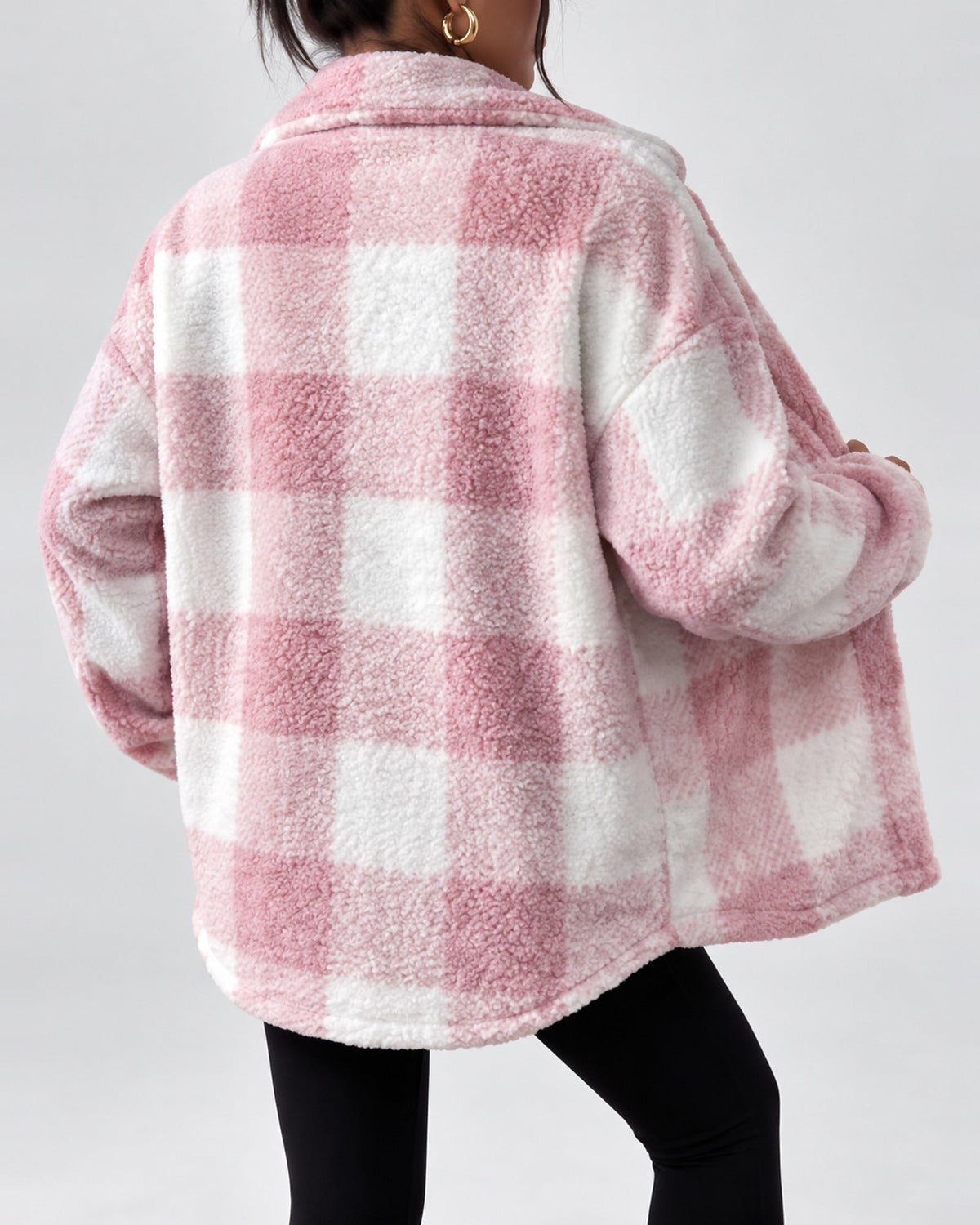 Women's Shacket – Plaid Fleece Button Front