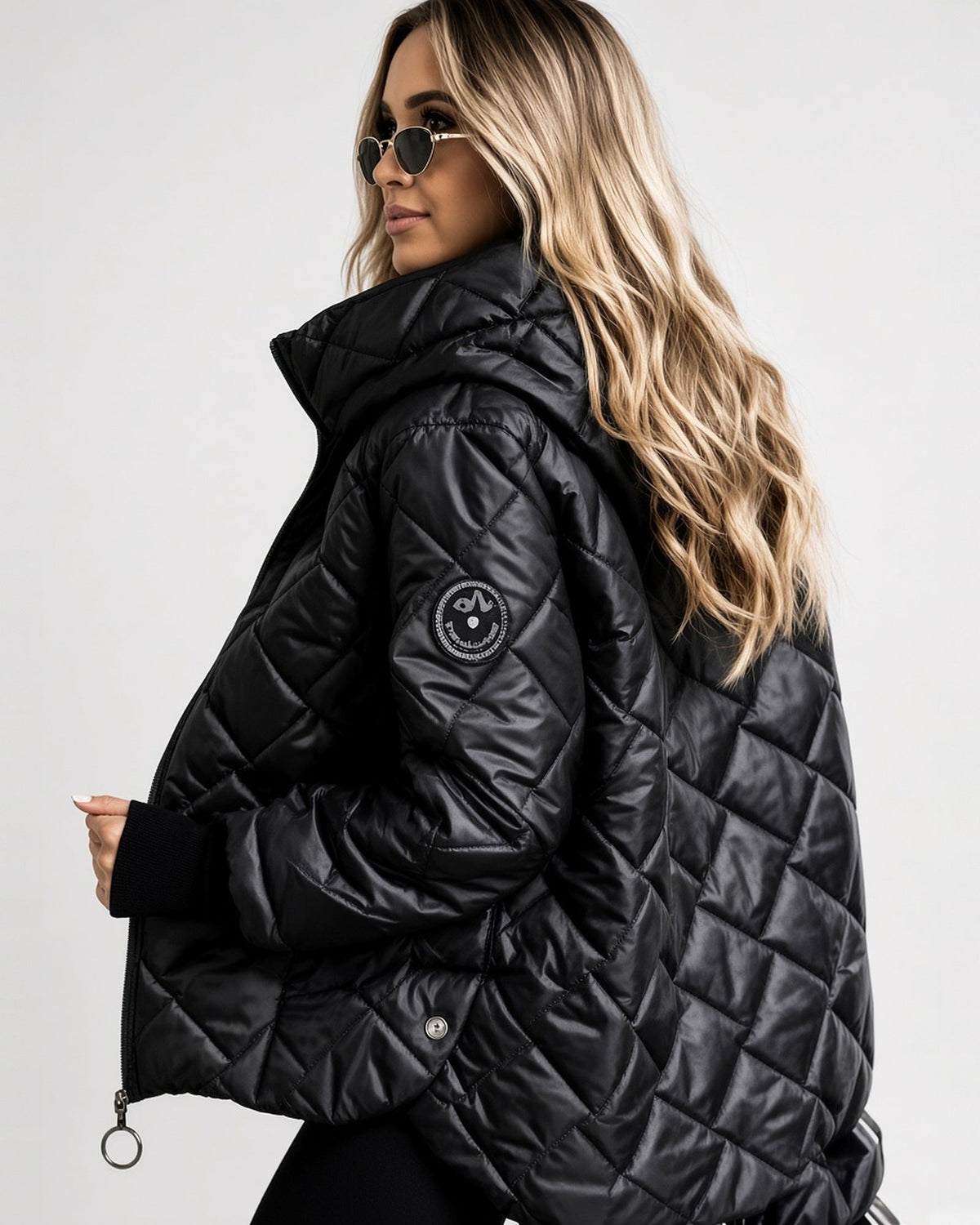Women's Quilted Jacket – Hooded, Zip-Up, Ribbed Cuffs