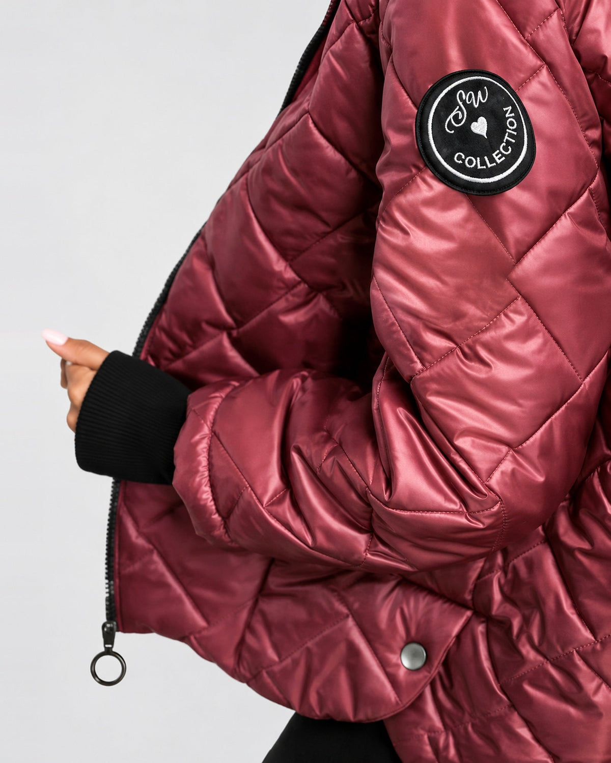 Women's Quilted Jacket – Hooded, Zip-Up, Ribbed Cuffs