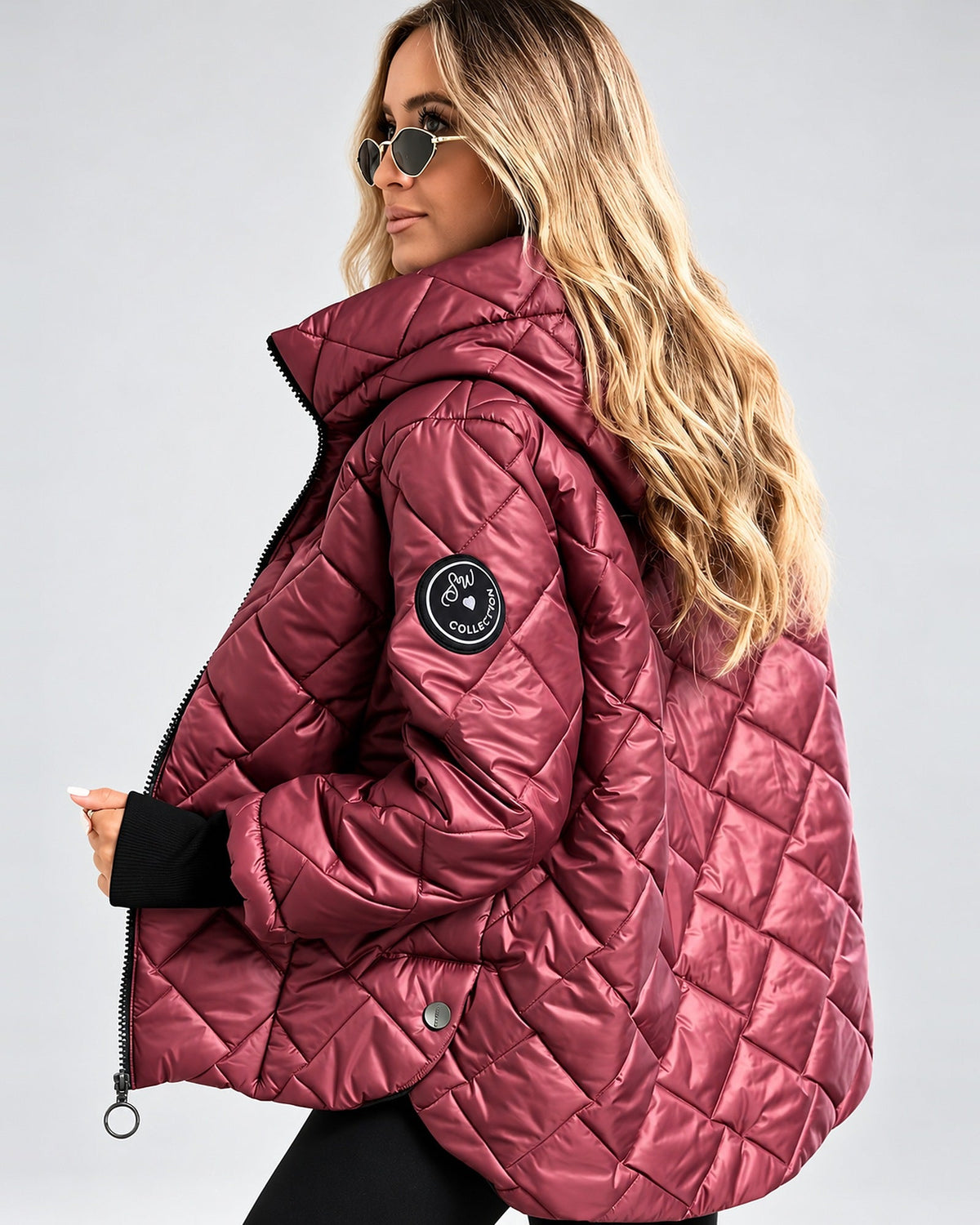 Women's Quilted Jacket – Hooded, Zip-Up, Ribbed Cuffs