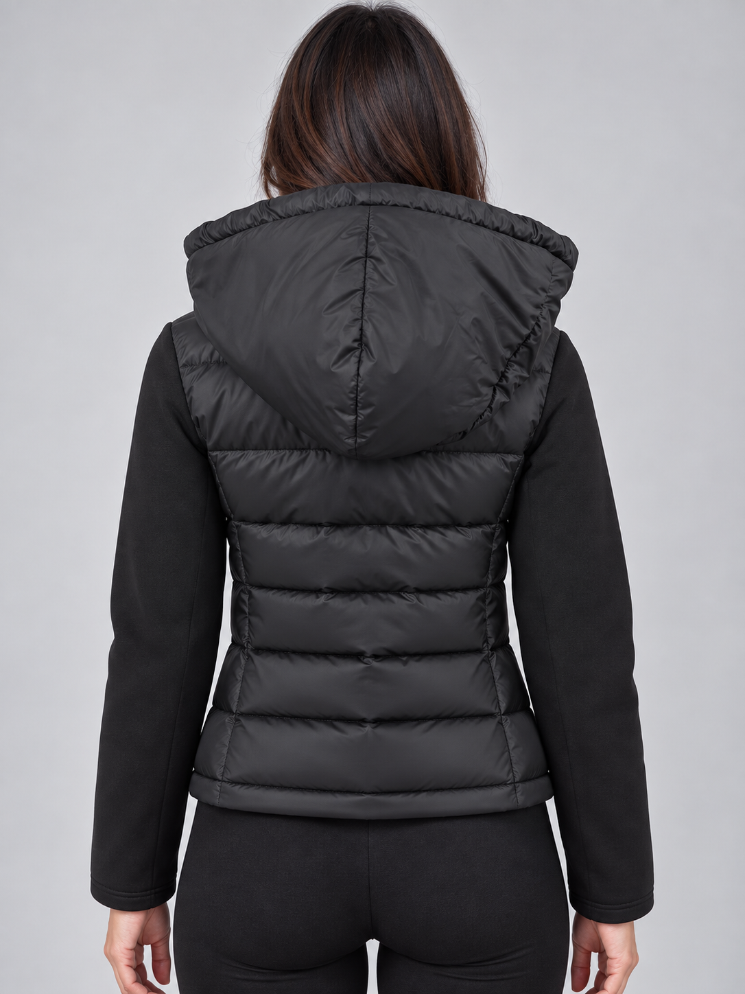 Women's Hooded Puffer Jacket – Quilted Stretch Fit