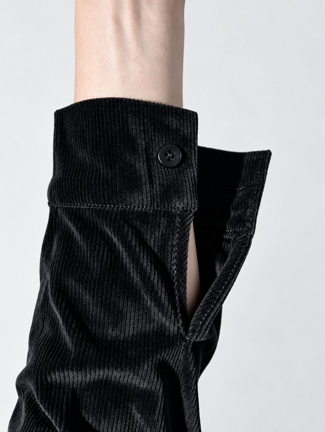 Women's Corduroy Long Sleeve Top – Button Placket, Relaxed Fit